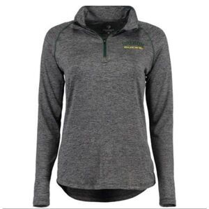 Oregon Ducks Women’s Quarter Zip Pullover in Gray w/ Thumb Holes Size Small